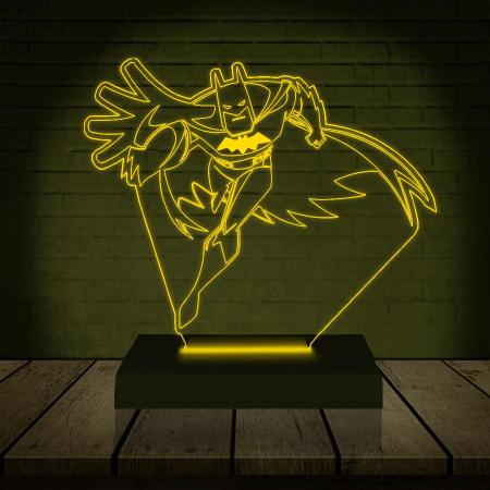 Luminária Led 3D Batman Herói 3 Presente Criativo Decoração - 3D Fantasy Imagem de Luminária Led 3D Batman Herói 3 Presente Criativo Decoração