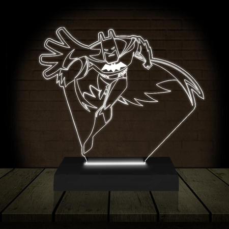 Luminária Led 3D Batman Herói 3 Presente Criativo Decoração - 3D Fantasy Imagem de Luminária Led 3D Batman Herói 3 Presente Criativo Decoração