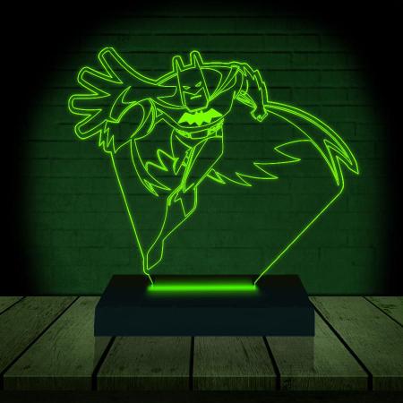 Luminária Led 3D Batman Herói 3 Presente Criativo Decoração - 3D Fantasy Imagem de Luminária Led 3D Batman Herói 3 Presente Criativo Decoração