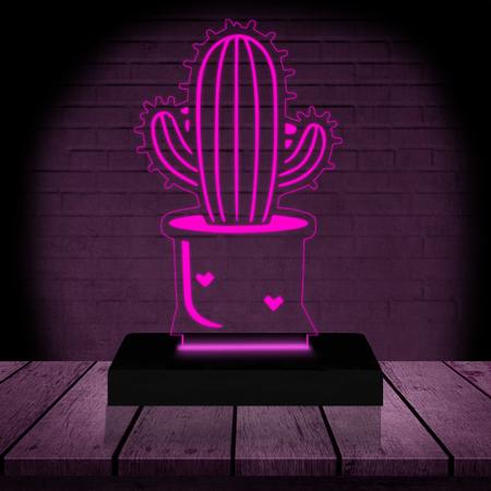 Imagem de Luminária Led 3D  Cactus  Abajur  Presente Criativo Decoração