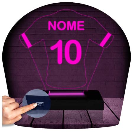 Luminária Led 3d Camisa Time Futebol Abajur - 3D Fantasy Imagem de Luminária Led 3d Camisa Time Futebol Abajur
