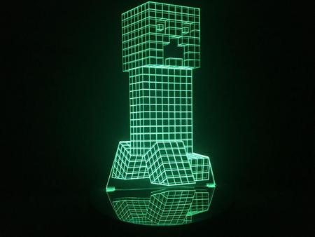 Imagem de Luminária Led 3d Creeper Minecraft Jogo