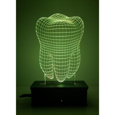 Imagem de Luminaria Led 3d, Dente, Decoração, 16 Cores controle remoto