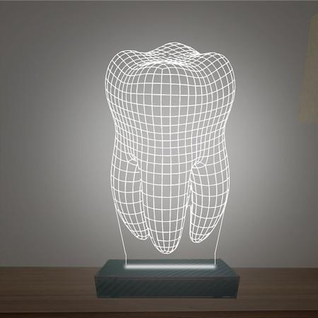 Imagem de Luminária Led 3d Dente Destista Abajur Luxo