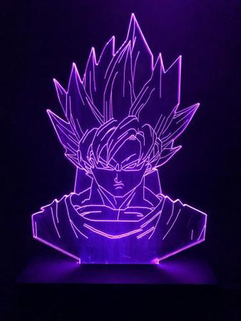 Broly, Dragon Ball z, desenho, decoração, Luminária Led 3d,16 Cores +  controle no Shoptime