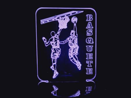 Imagem de Luminária Led 3d Jogador De Basquete Bola Esporte Cesta