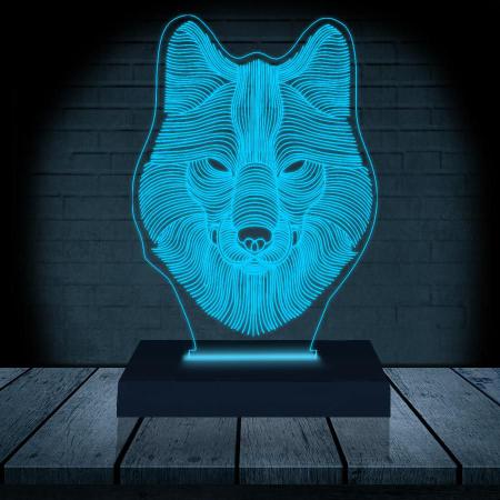 Luminária Led 3D Lobo Abajur 2 - 3D Fantasy Imagem de Luminária Led 3D Lobo Abajur 2