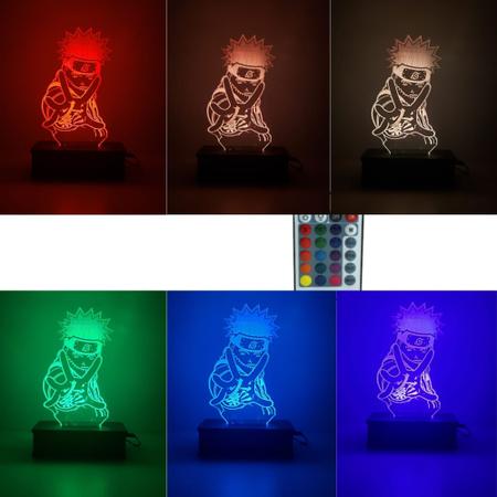 Kakashi Rosto, Luminaria De Led, Naruto, 16 Cores + Controle