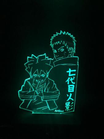 Imagem de Luminaria Led 3d, Naruto e Boruto, Anime, Geek, 16 Cores controle remoto