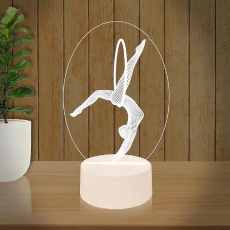 Luminária Led 3d Pilates Abajur 2 - 3D Fantasy Imagem de Luminária Led 3d Pilates Abajur 2