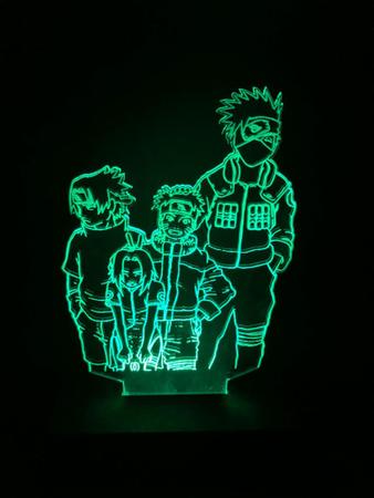 Luminaria Led 3d, Kakashi Rosto, Naruto, Anime, Geek, 16 Cores