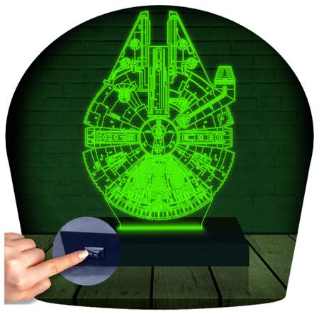 Imagem de Luminária Led Abajur  3D  Falcon Star Wars