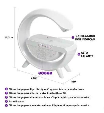 Caixa de som luminaria rgb carregador relogio despertador g - ESPECIALLITÉ  LED - Caixa de Som Bluetooth / Portátil - Magazine Luiza