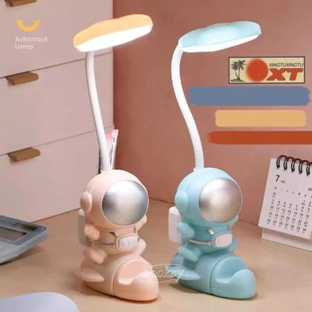 Imagem de Luminária Led de mesa Astronauta USB porta celular Pessego