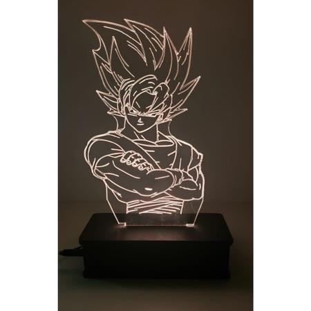 Luminária Led 3d, Goku Super Sayajin 3,16 Cores + controle, Dragon Ball Z,  desenho em Promoção na Americanas