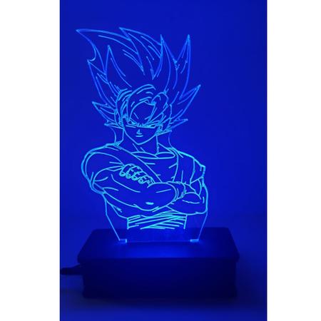 Luminária Led 3d, Goku Super Sayajin 3,16 Cores + controle, Dragon Ball Z,  desenho no Shoptime