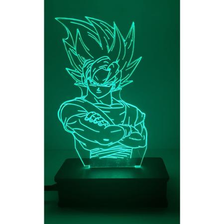 Luminária Led 3d, Goku Super Sayajin 3,16 Cores + controle, Dragon Ball Z,  desenho no Shoptime