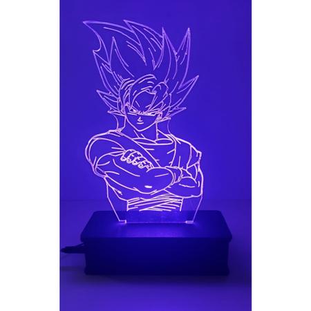 Luminária Led 3d, Goku Super Sayajin 3,16 Cores + controle, Dragon Ball Z,  desenho no Shoptime