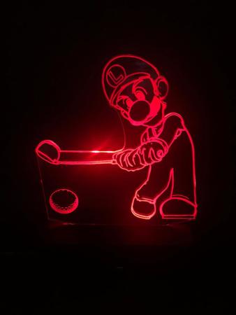 Imagem de Luminaria Led,Luigi, Mario Bross, 16 Cores, Super Mario Bros, Gamer, Jogo