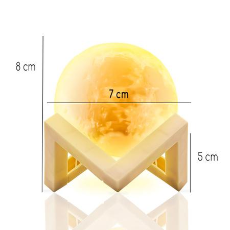 Imagem de Luminaria Led Mesa 3d Lua Cheia Abajur Quarto Casal Bateria