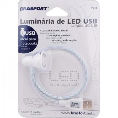 Imagem de Luminária LED USB Branca BRASFORT