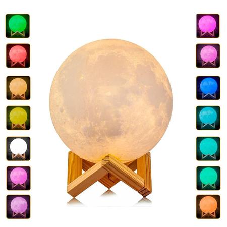 Imagem de Luminária Lua Cheia 3D Umidificador Aromatizador Relaxamento