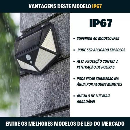 Imagem de Luminária Mansão 100 Leds Preto Prova D'Água Ip65