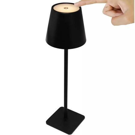 Luminária Mesa Abajur Led Touch Sem Fio 3 Opções Iluminação - Rio Home Imagem de Luminária Mesa Abajur Led Touch Sem Fio 3 Opções Iluminação