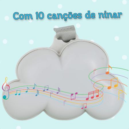 Imagem de Luminária Musical Little Cloud infantil divertida lúdica muda de cor botão ON / OFF Três Níveis de Brilho KaBaby 11701B