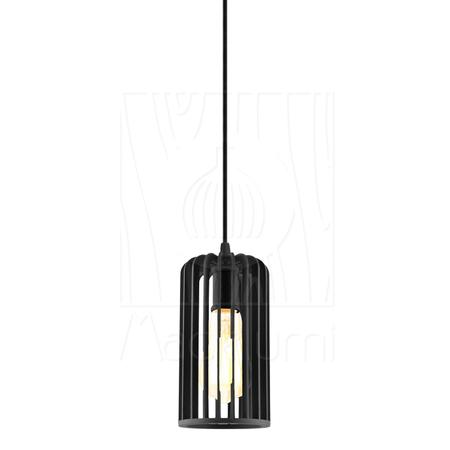 Imagem de Luminária Pendente Madeira Paladio P e27 Preto Sala