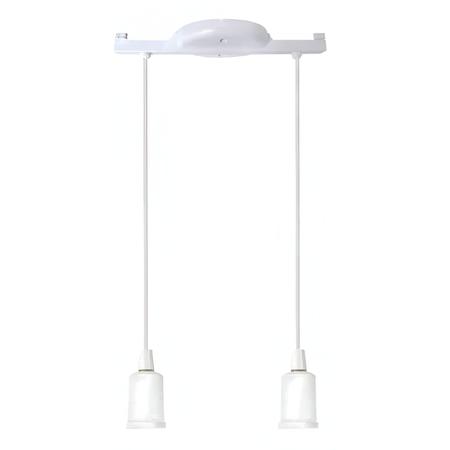 Imagem de Luminaria pendente trilho soquete 2 lampadas (branco) - plastico - gazplast