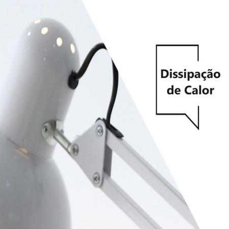 Imagem de Luminária Piso Chão 1,90m Articulada Abajur Gimpo 930B + 1 Lâmpada LED + Garra