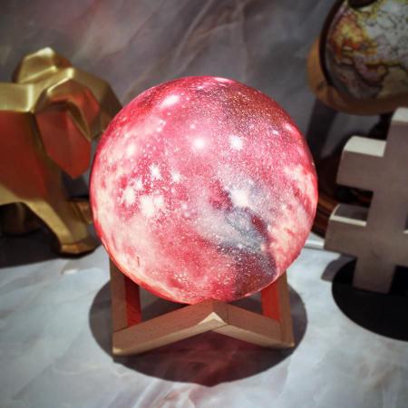 Imagem de Luminária Planetária Abajur 3D Colorida Touch Vermelho