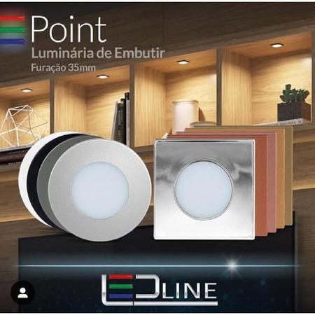 Imagem de Luminaria point quadrada 1,5w brc quente 3000k preta bivolt