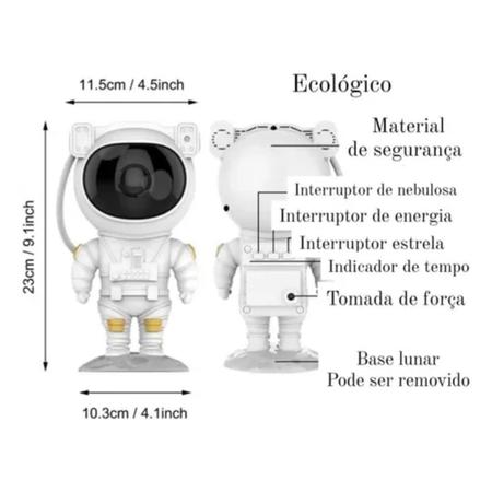 Luminária Projetor Galáxia Astronauta 360 Controle - Wcan Imagem de Luminária Projetor Galáxia Astronauta 360 Controle