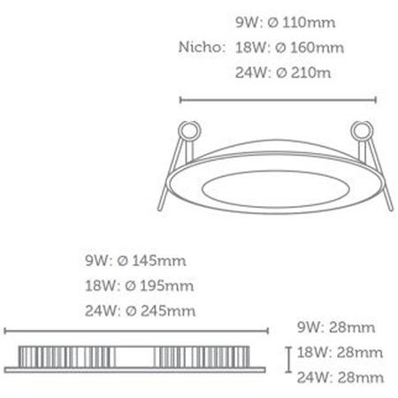 Imagem de Luminária Redonda De Embutir 3 Estágios Led 18W+6W Bivolt