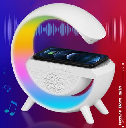 Imagem de Luminária Rgb Com Caixa De Som G Bluetooth Rgb Speaker De Mesa Carrega Celular
