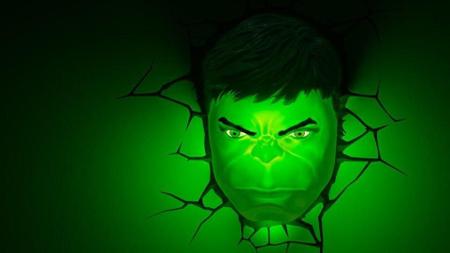 Imagem de Luminária Rosto do Hulk Face 3d Light Fx Avengers  MARVEL