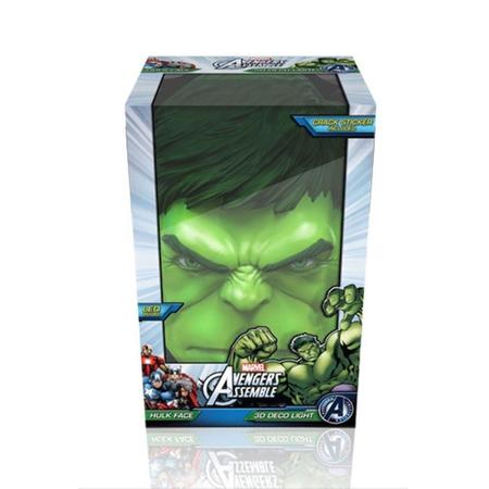 Imagem de Luminária Rosto do Hulk Face 3d Light Fx Avengers  MARVEL