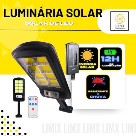 Imagem de Luminária Solar 100W LED Controle sensor Movimento Regulável - BMAX