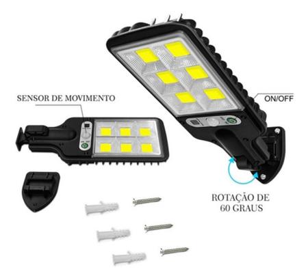 Imagem de Luminária Solar 100w Led Refletor Potente Com Sensor Automático Fotocélula 3 Modos