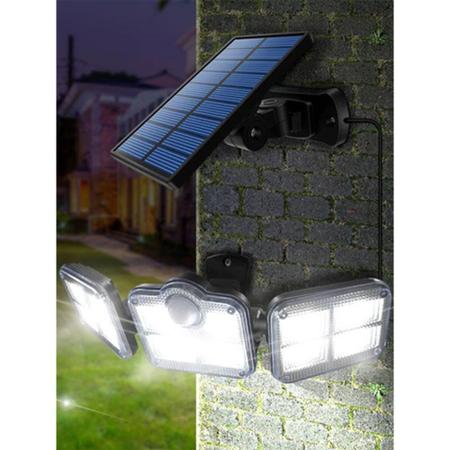 Imagem de Luminaria Solar Refletor Led Sensor Presença 3 Cabeças Articulavel Placa Solar 3 Modos Jardim Exterior Varanda