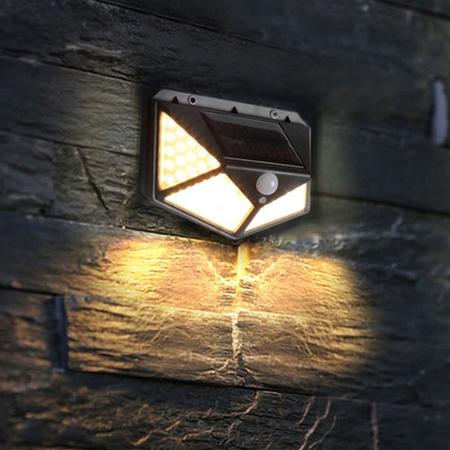 Imagem de Luminaria Solar Sensor de Movimento Presença Parede Led 3 Funçoes Lampada Prova d'Agua Iluminaçao Decoraçao
