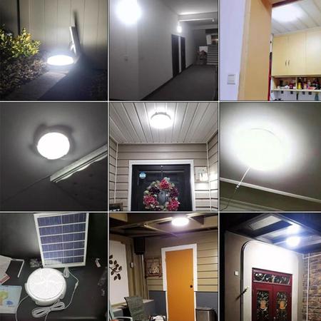 Imagem de Luminaria Solar Sobrepor 100w Spot 3 Cores Controle Luz Led Ajustavel Sala Garagem Placa Fotovoltaica Varanda Casa