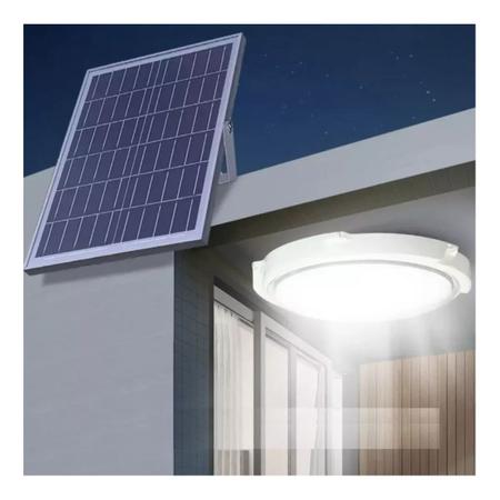 Imagem de Luminaria Solar Sobrepor 3 Cores Spot 200W Luz Led Controle Iluminaçao Ajustavel Casa Varanda Garagem Sala Deck Placa Fotovoltaica