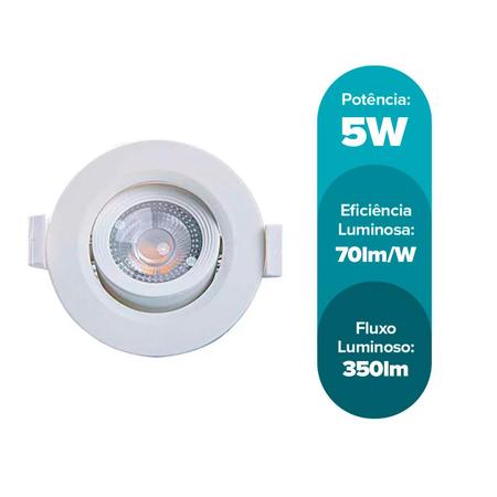 Imagem de Luminária Spot Led 5W Mr16 Redonda Intral - Branco Frio