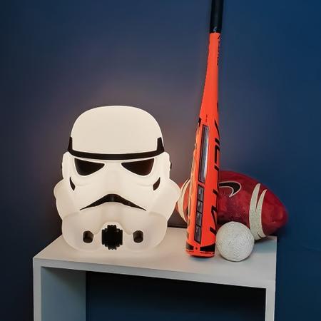 Imagem de Luminária Stormtrooper Star Wars Disney Abajur Capacete Presente Decoração Nerd Geek Clássico