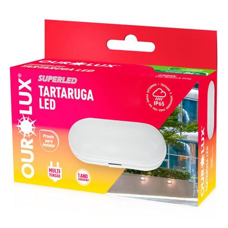 Luminária Tartaruga LED Oval 12Watts Bivolt 6500k - 05802 - OUROLUX Imagem de Luminária Tartaruga LED Oval 12Watts Bivolt 6500k - 05802 - OUROLUX