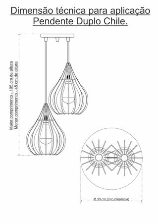 Imagem de Luminária Teto Lustre pendente balcão cozinha sala duplo