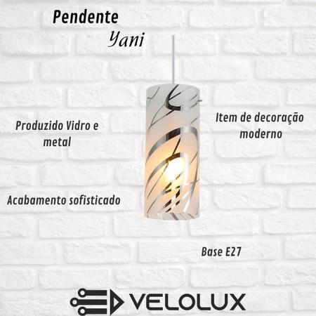 Imagem de Luminária Teto Pendente Vidro Yani E27 - Taschibra